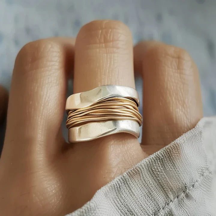 Vintage-Ring aus vergoldetem Silberdraht