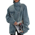 Cleo – Asymmetrische City-Jacke mit Knöpfen