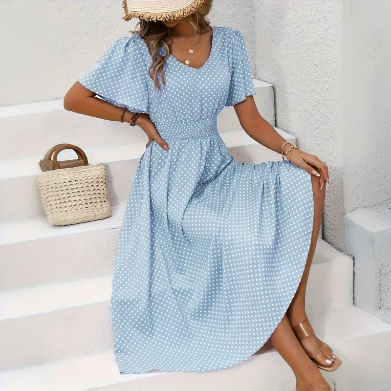 Lässiges Kleid mit Polka-Dots