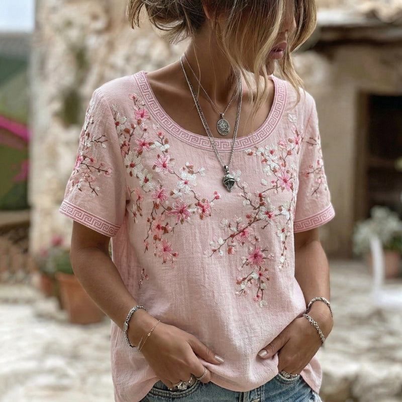 Vintage-T-Shirt mit Blumenmuster