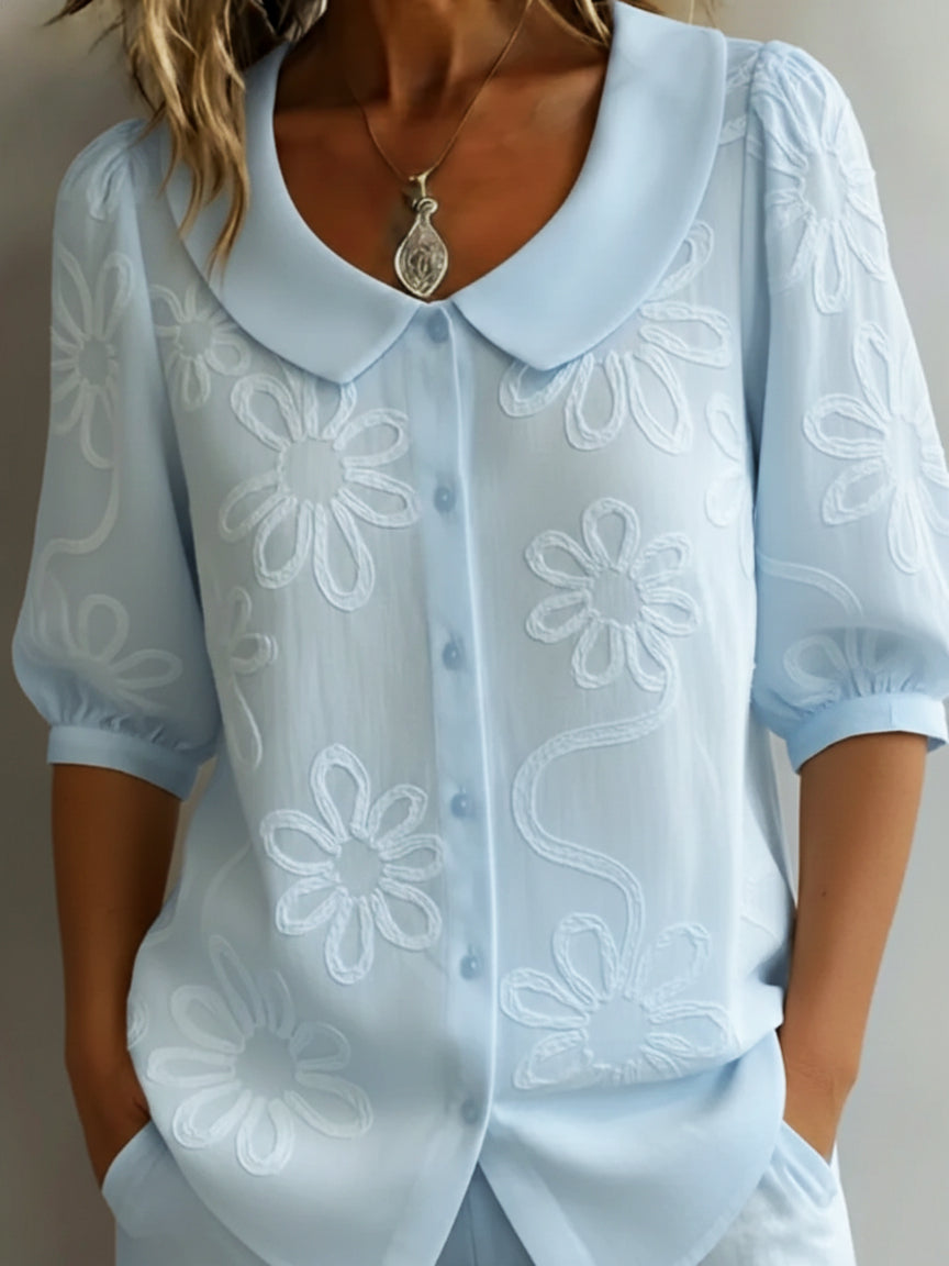 Aurélie — Leichte geblümte Bluse mit natürlicher Eleganz