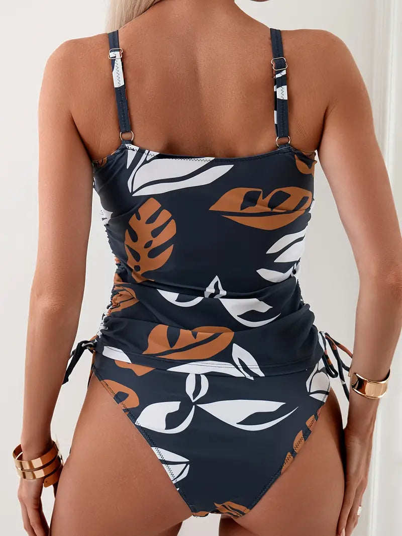 Geneviève Tankini | Bikini mit tropischem Blätterprint