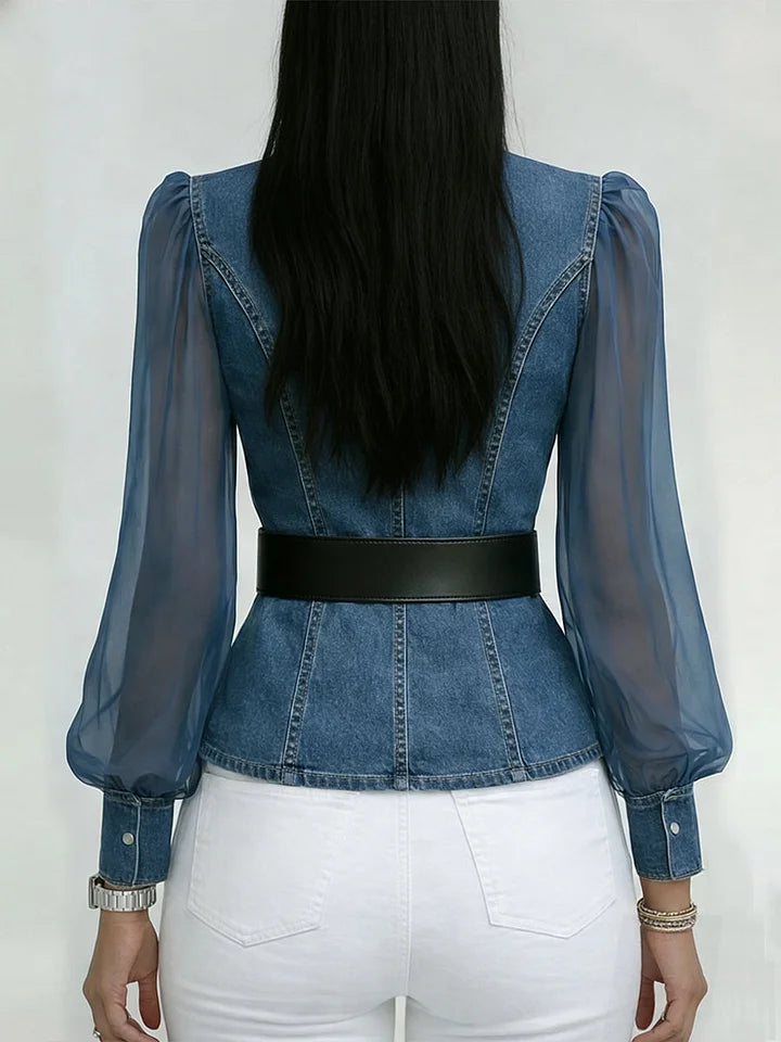 Séraphine – Elegante, taillierte Bluse mit raffiniertem Gürtel
