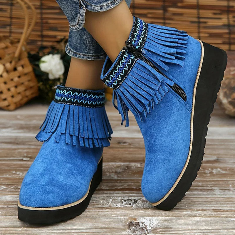 Vintage-Stiefel mit Fransen