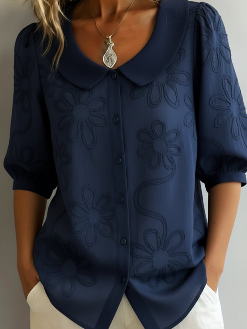 Aurélie — Leichte geblümte Bluse mit natürlicher Eleganz