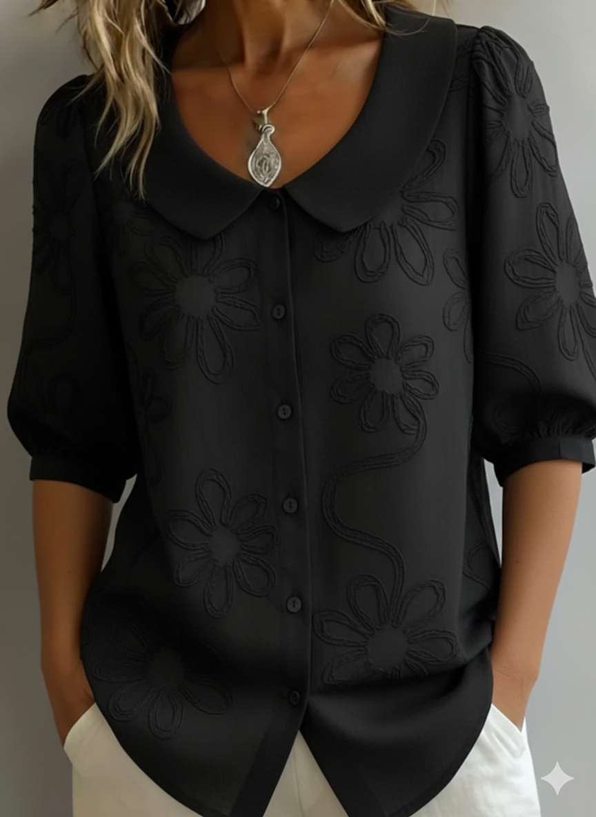Aurélie — Leichte geblümte Bluse mit natürlicher Eleganz