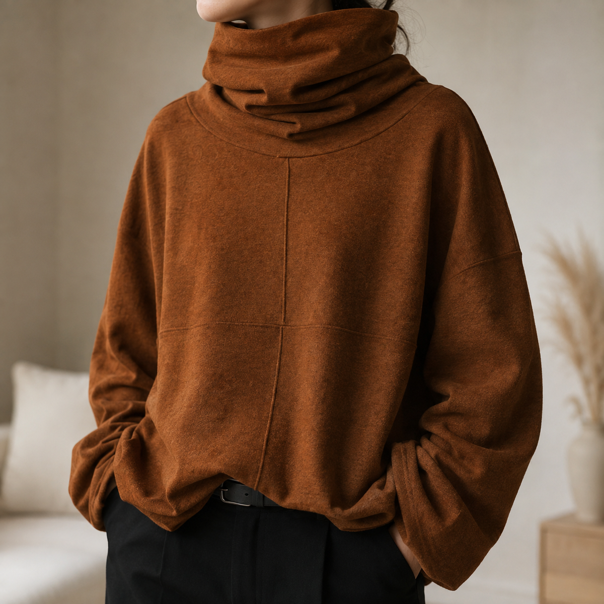 Sabine Cowl-Neck Pullover