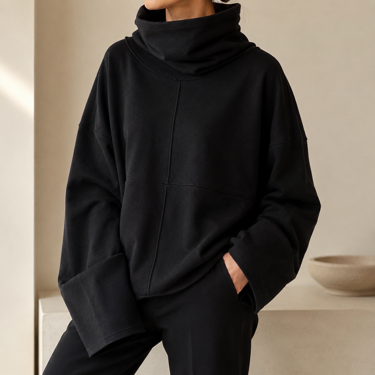Sabine Cowl-Neck Pullover