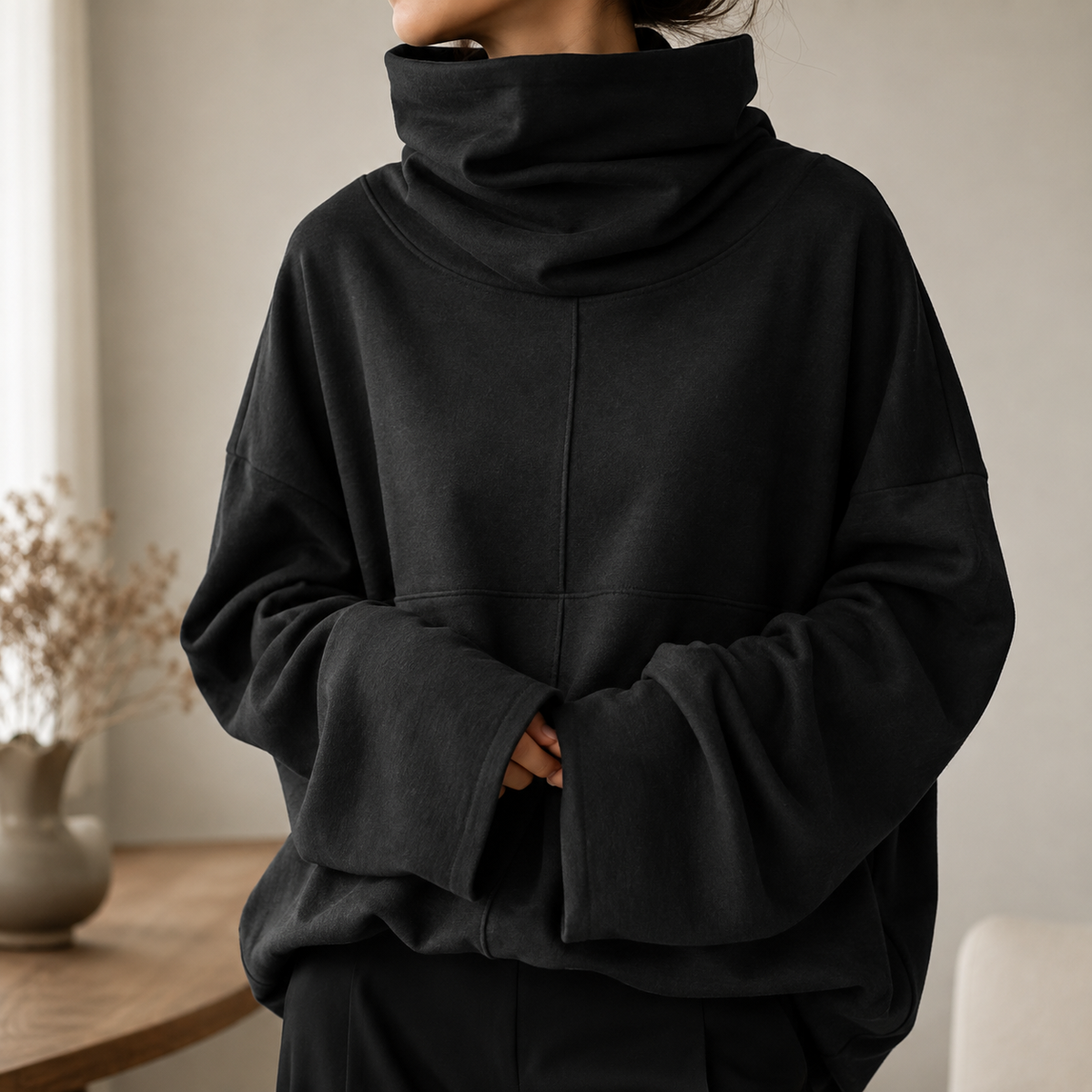 Sabine Cowl-Neck Pullover