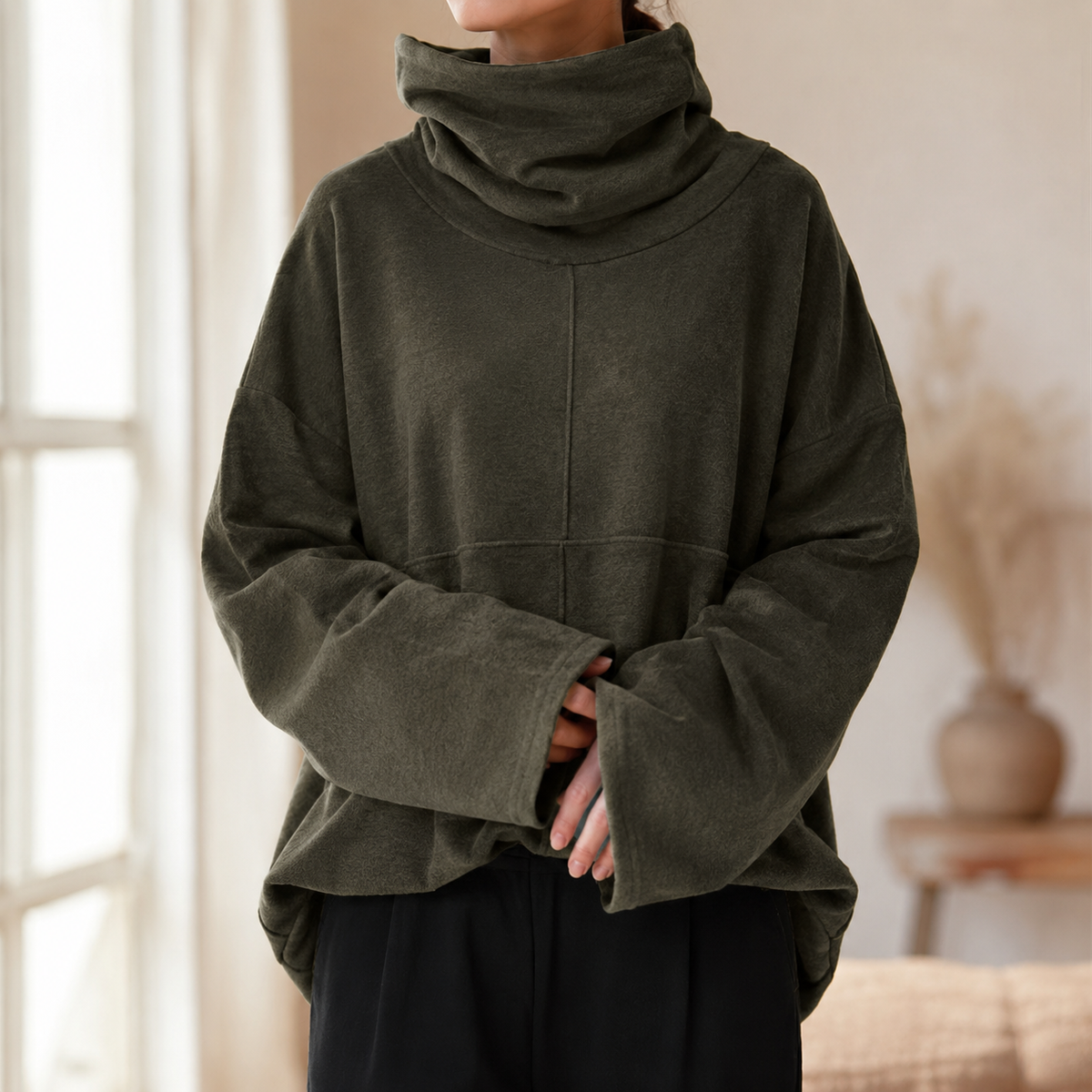 Sabine Cowl-Neck Pullover