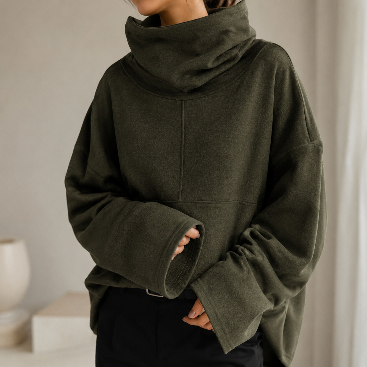 Sabine Cowl-Neck Pullover