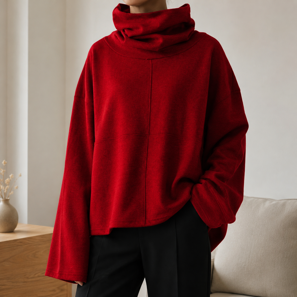 Sabine Cowl-Neck Pullover