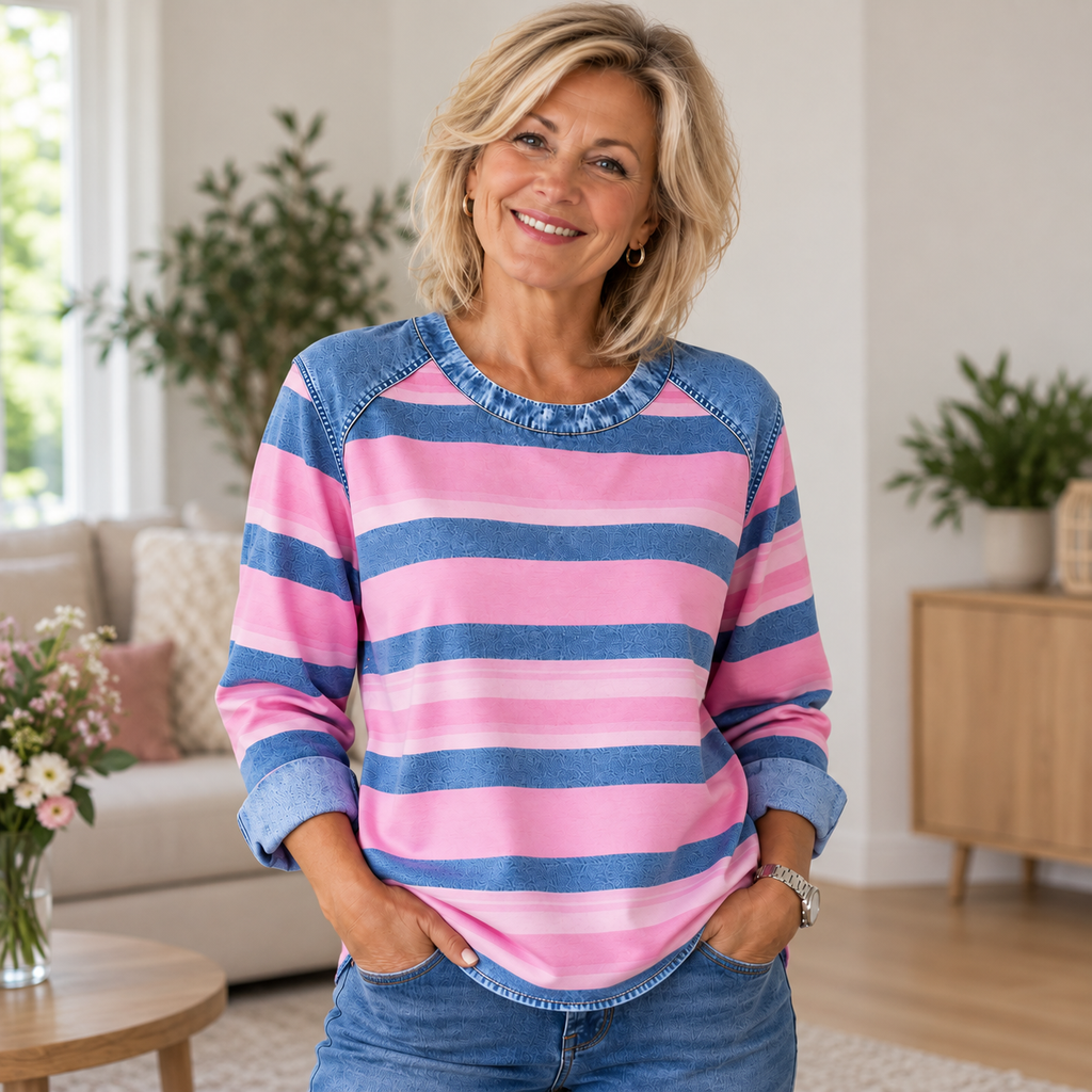 Hannah - Lässiges Gestreiftes Sweatshirt
