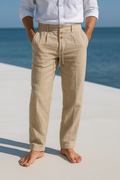 Matteo Leichte Sommerhosen aus Leinen – Khaki