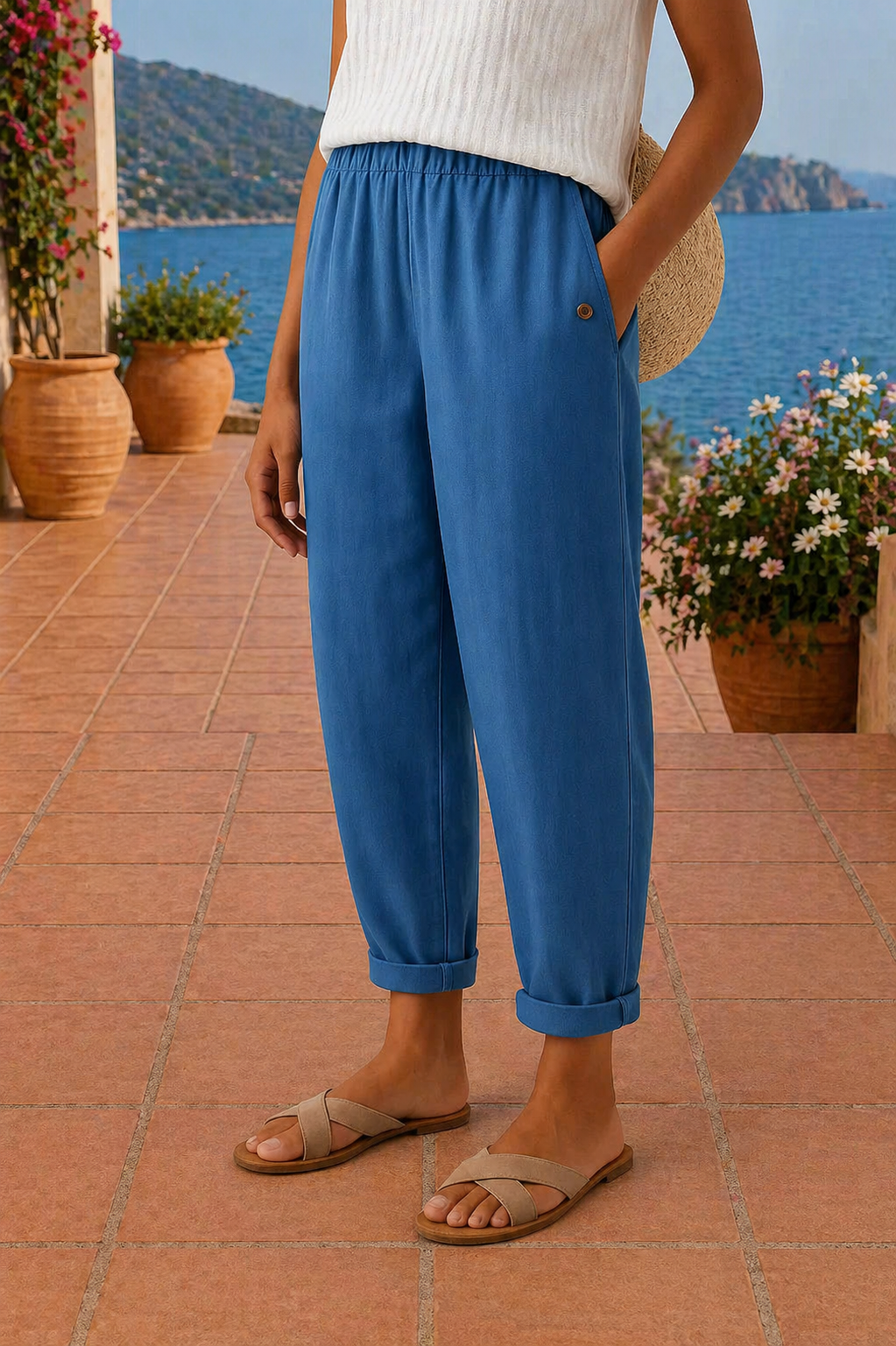 Sienna | Lässige weite Leinenhose