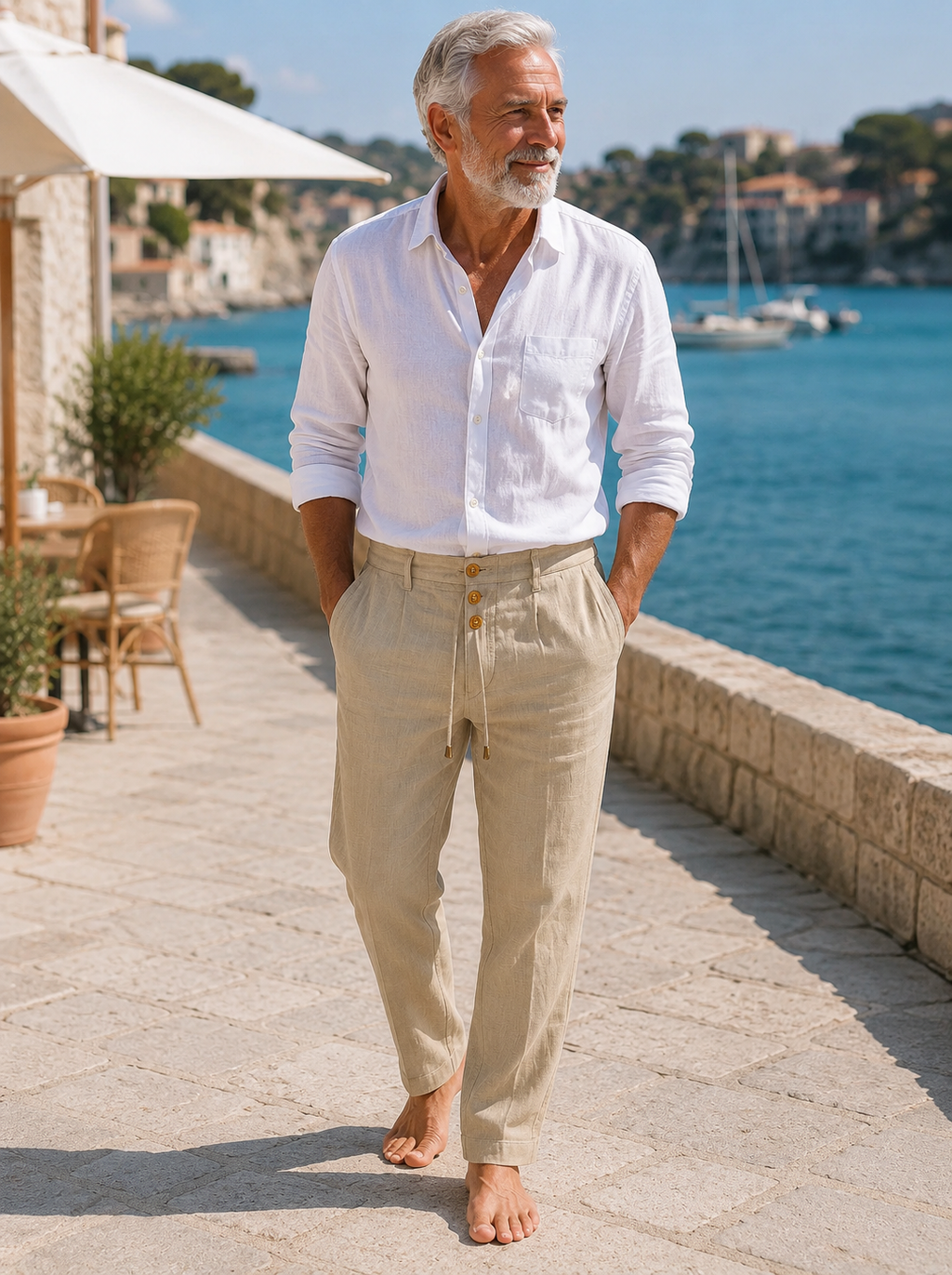 Matteo Leichte Sommerhosen aus Leinen – Khaki