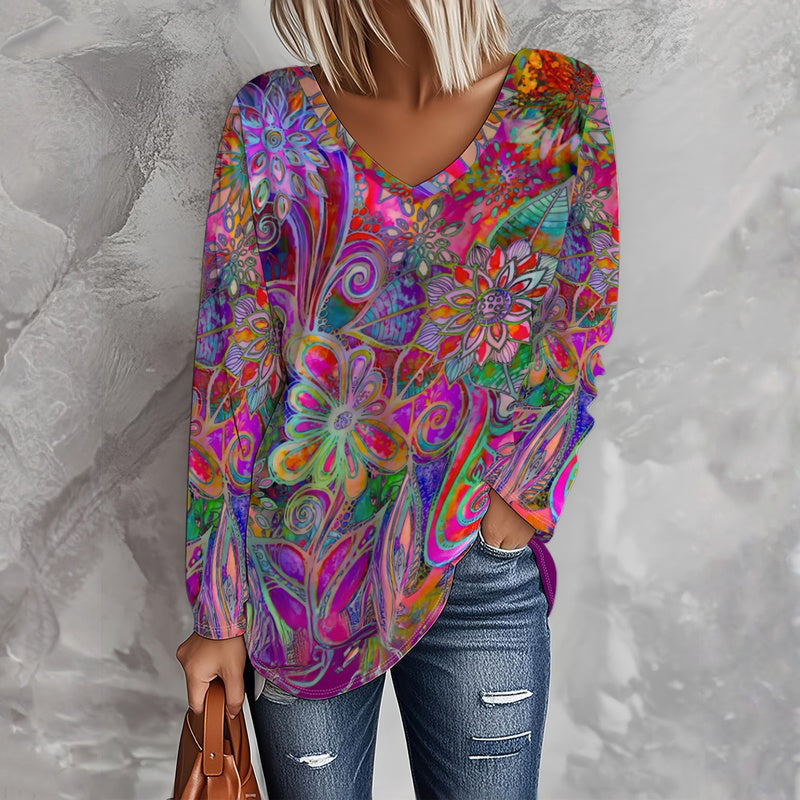 Vintage-T-Shirt mit Blumenprint