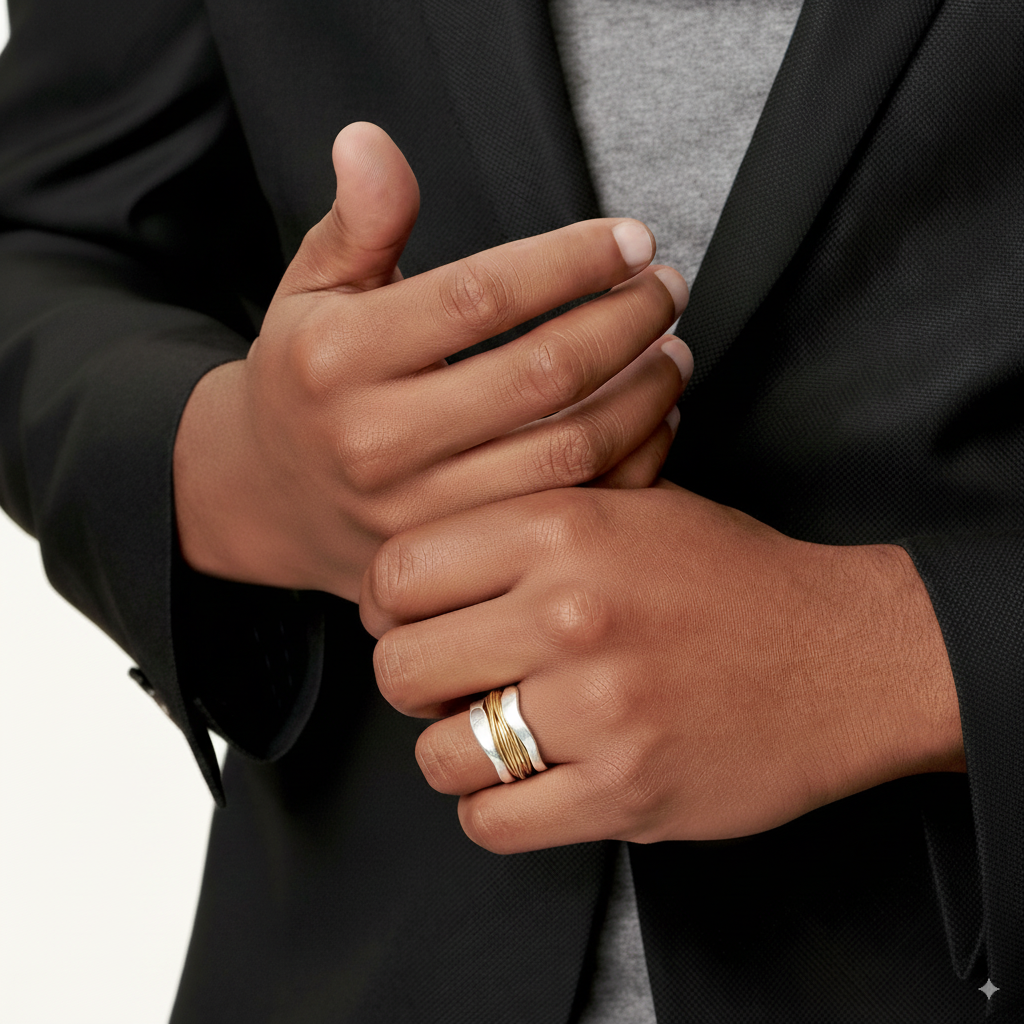 Vintage-Ring aus vergoldetem Silberdraht