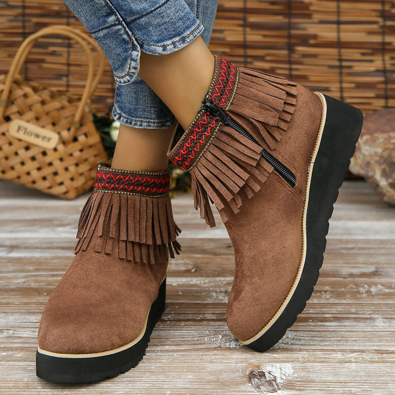Vintage-Stiefel mit Fransen