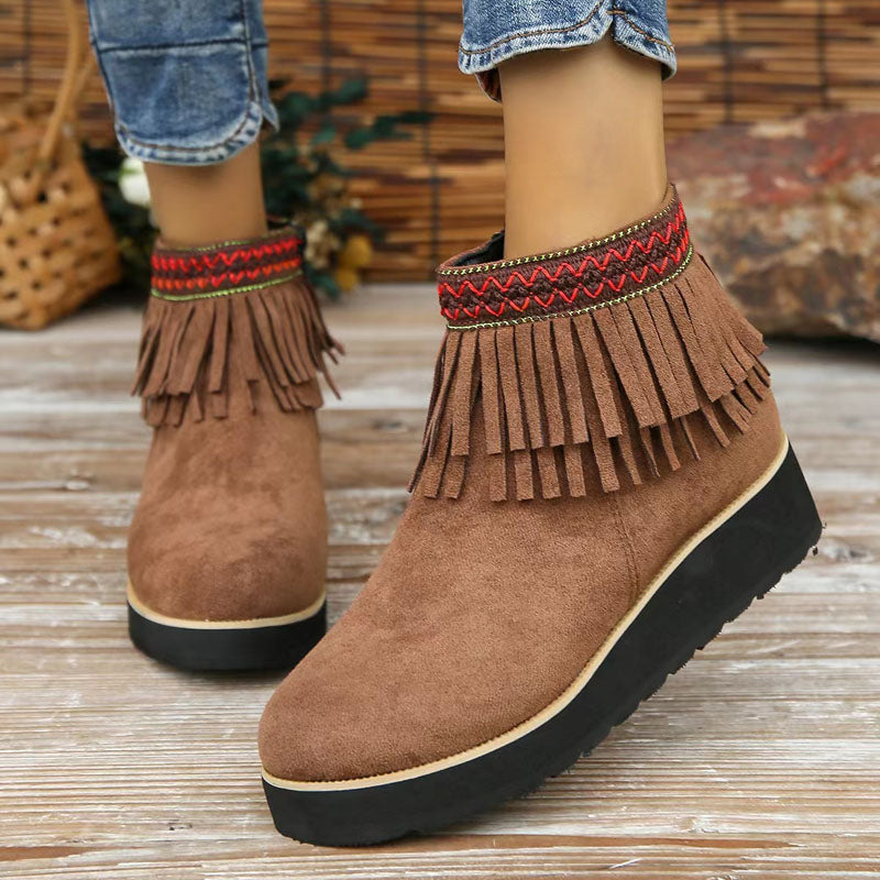 Vintage-Stiefel mit Fransen