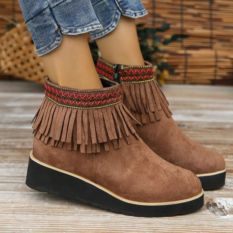 Vintage-Stiefel mit Fransen