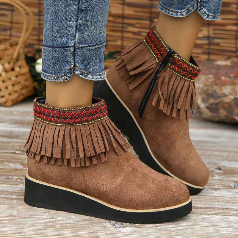 Vintage-Stiefel mit Fransen