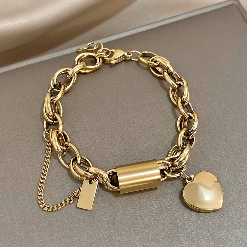 Heart Lock Armband – Edelstahl