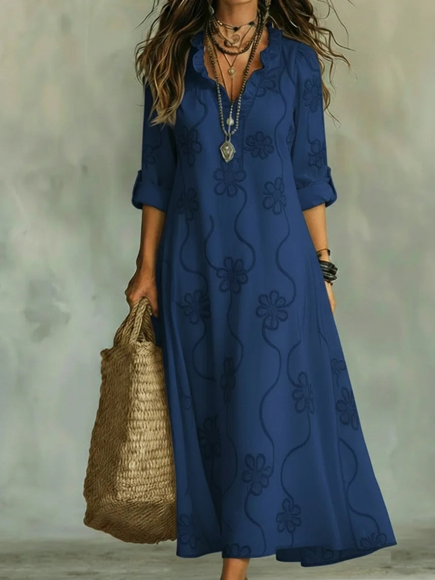 Sylvie | Sommerkleid mit Blumenmuster, das den Bauch kaschiert
