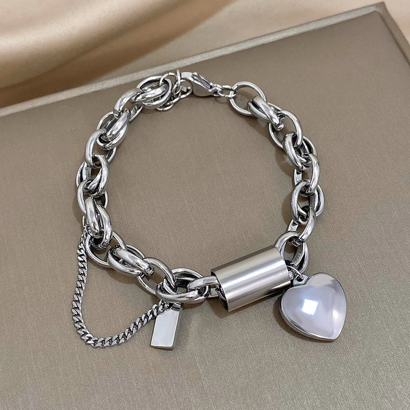 Heart Lock Armband – Edelstahl