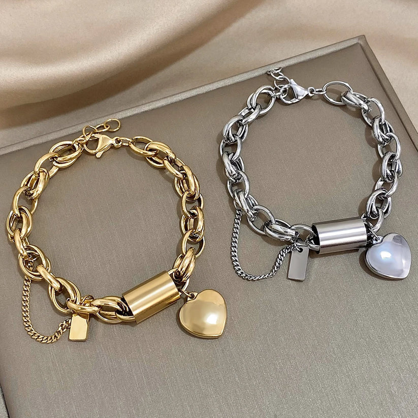Heart Lock Armband – Edelstahl