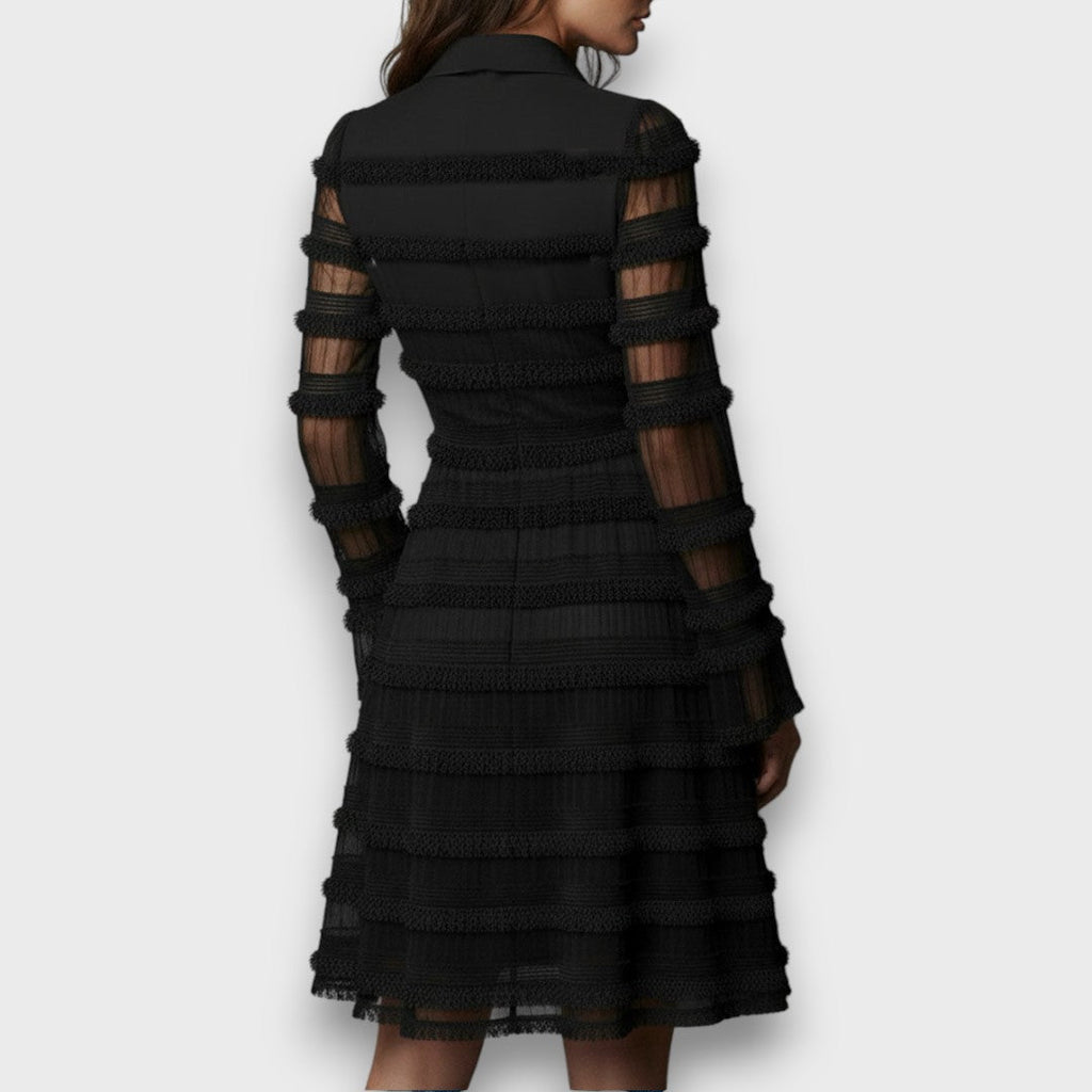 Parisa – Midi-Kleid mit transparenten Fransen
