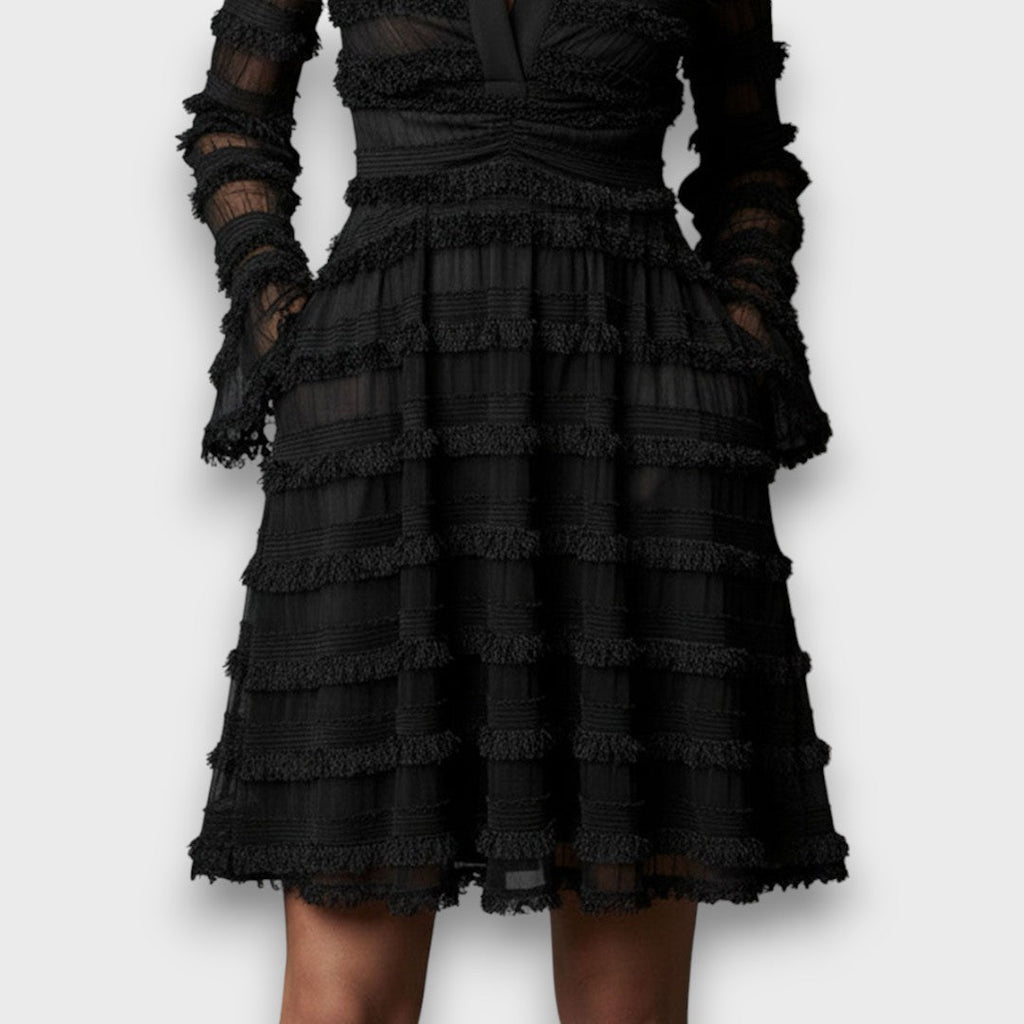Parisa – Midi-Kleid mit transparenten Fransen