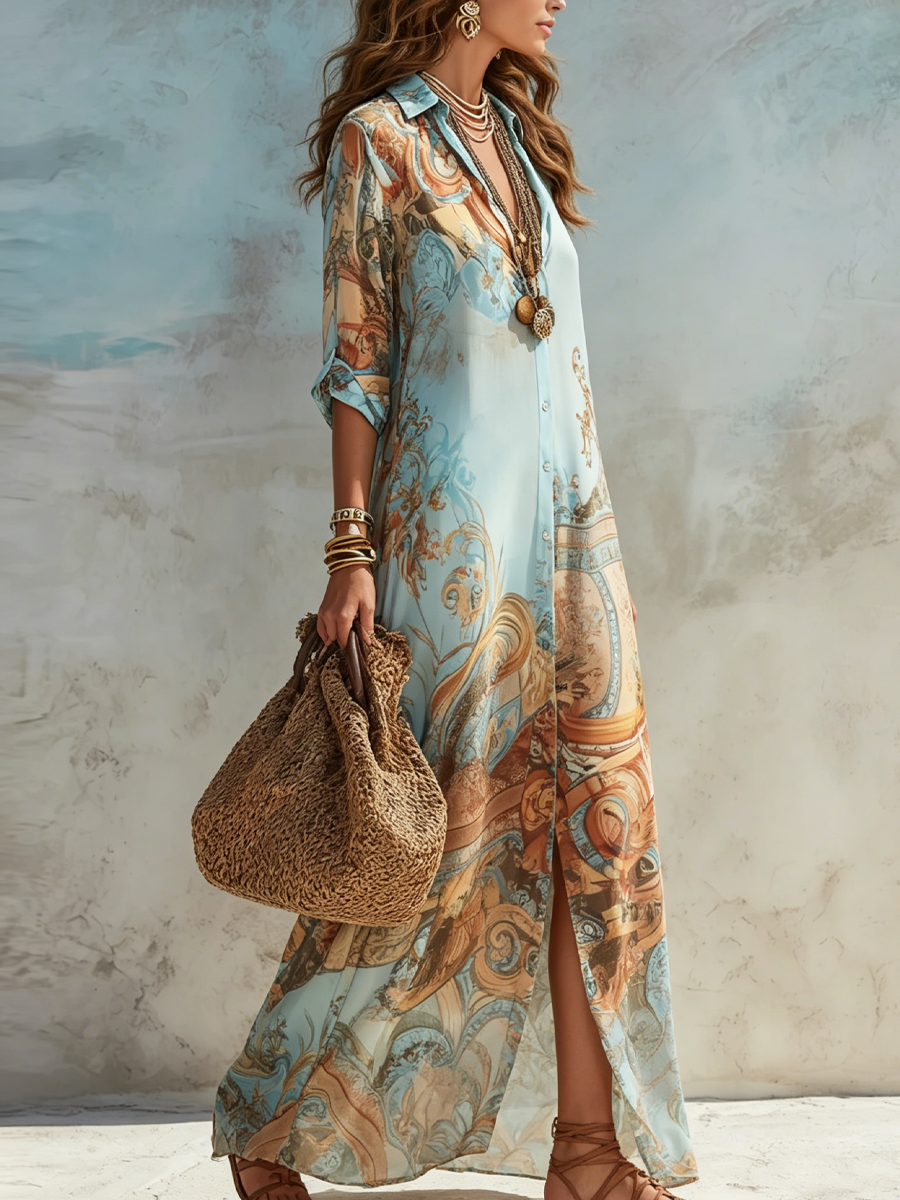 Lorna Mittelmeer-Hemdkleid