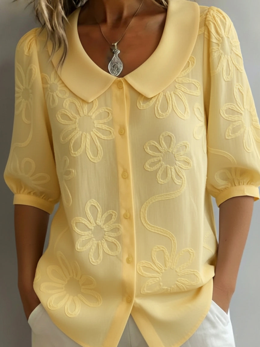 Aurélie — Leichte geblümte Bluse mit natürlicher Eleganz