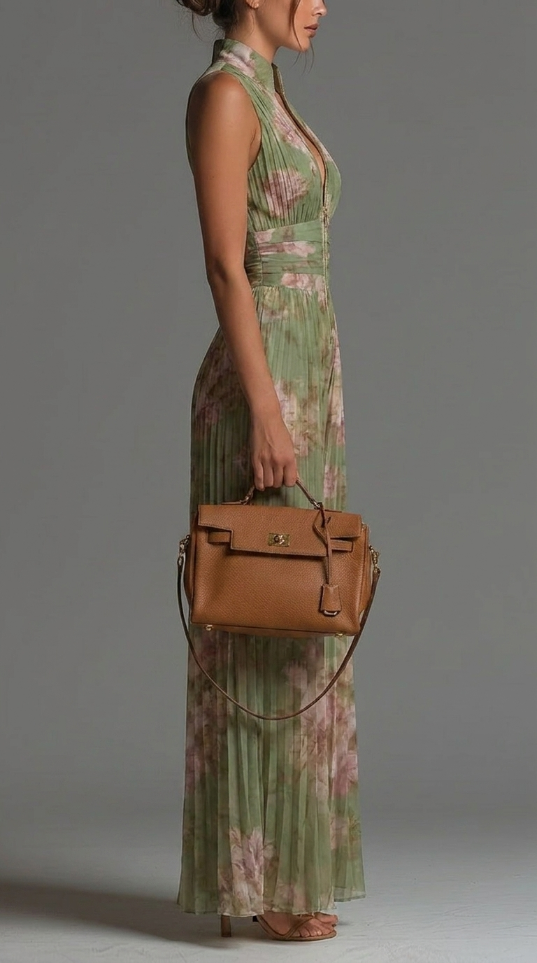 Élina Plissierter Overall mit Blumenmuster