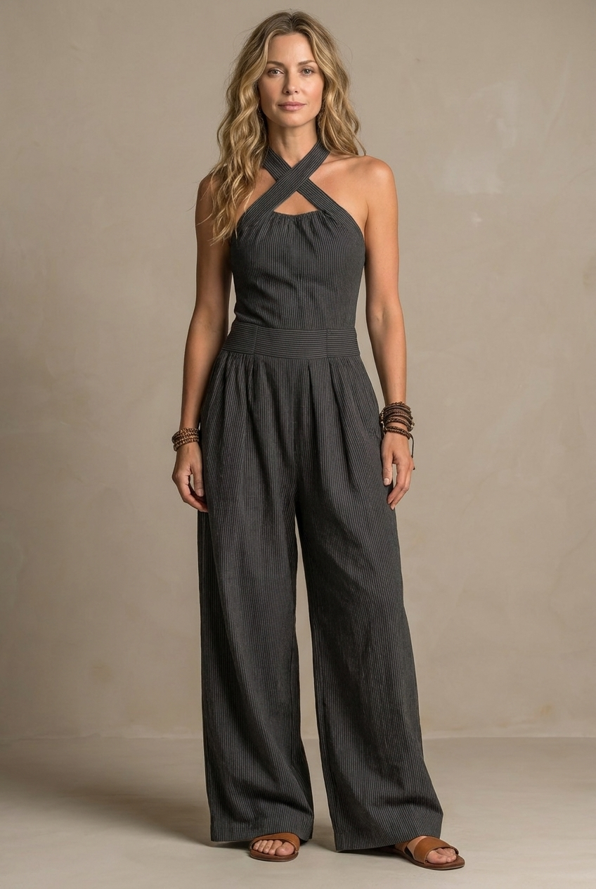 Ariana | Elegantes Mono-Kleid mit gekreuztem Ausschnitt